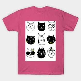 funny cat heads T-Shirt